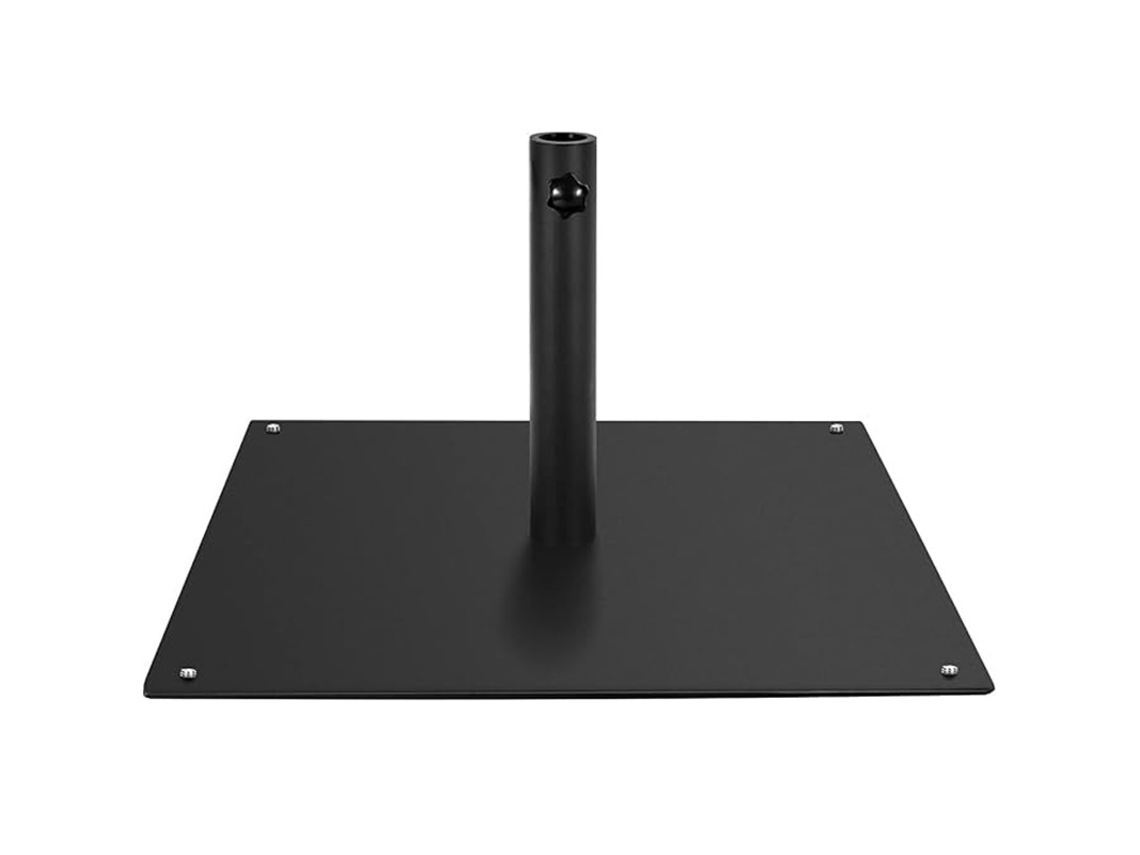 Base Sombrilla Terraza Exterior Cuadrada Costway 4 Patas Ajustables (16 Kg - Metal - Negro)