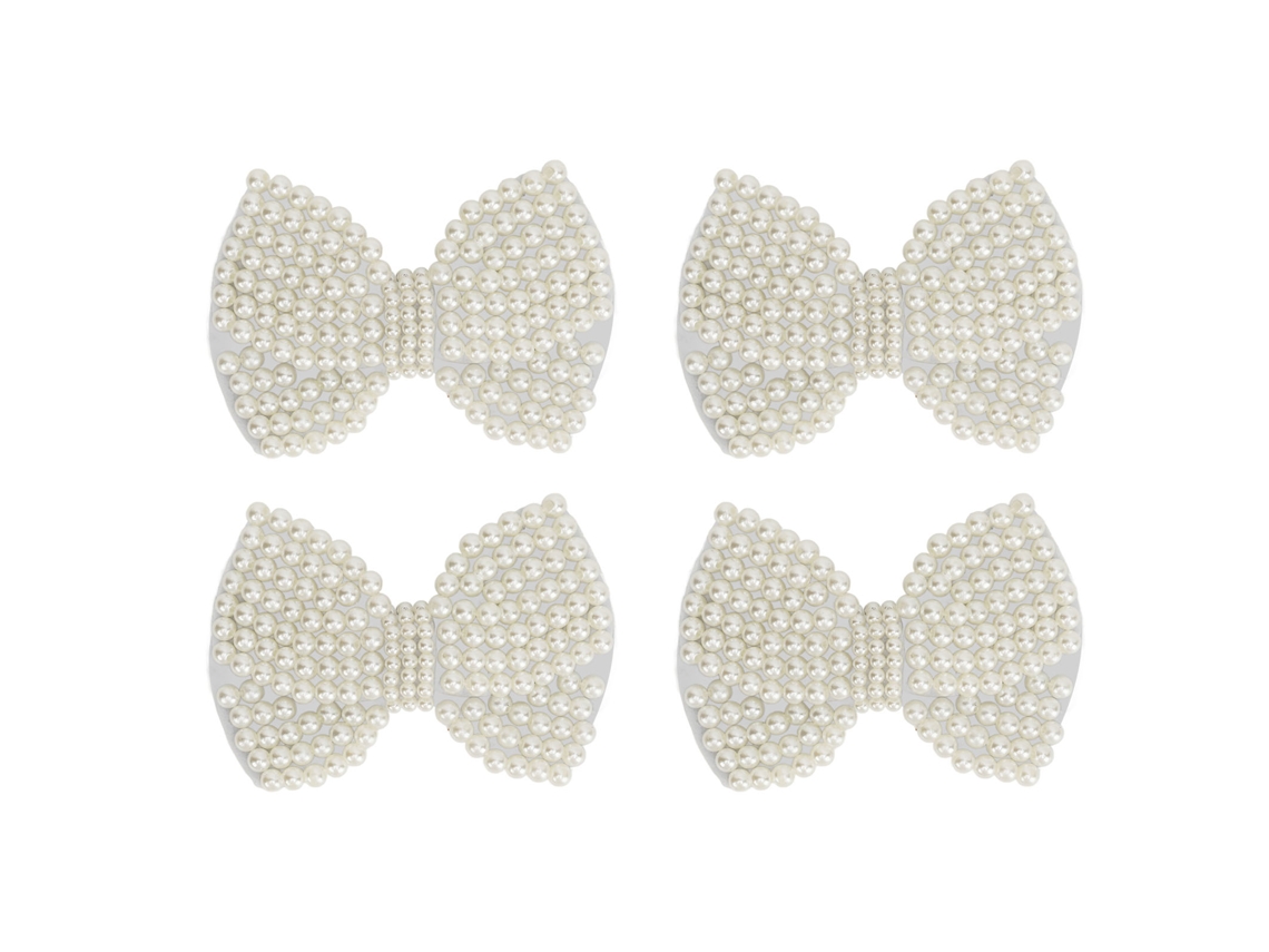 4 Clips Decorativos Con Lazo Y Cuentas Para Zapatos De Tacón Alto De Novia