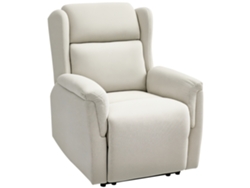 Sillón Reclinable Con Reposapiés, Tela Beige
