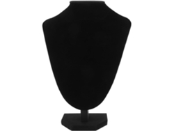 Soporte Joyería Forma Busto Terciopelo Negro Exhibir Collares Colgantes Tiendas