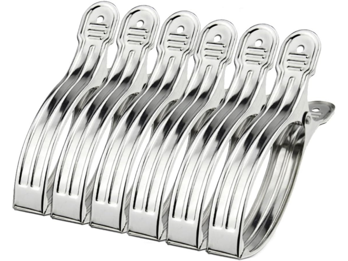 Clips 12 Grandes Elásticos De Acero Inoxidable