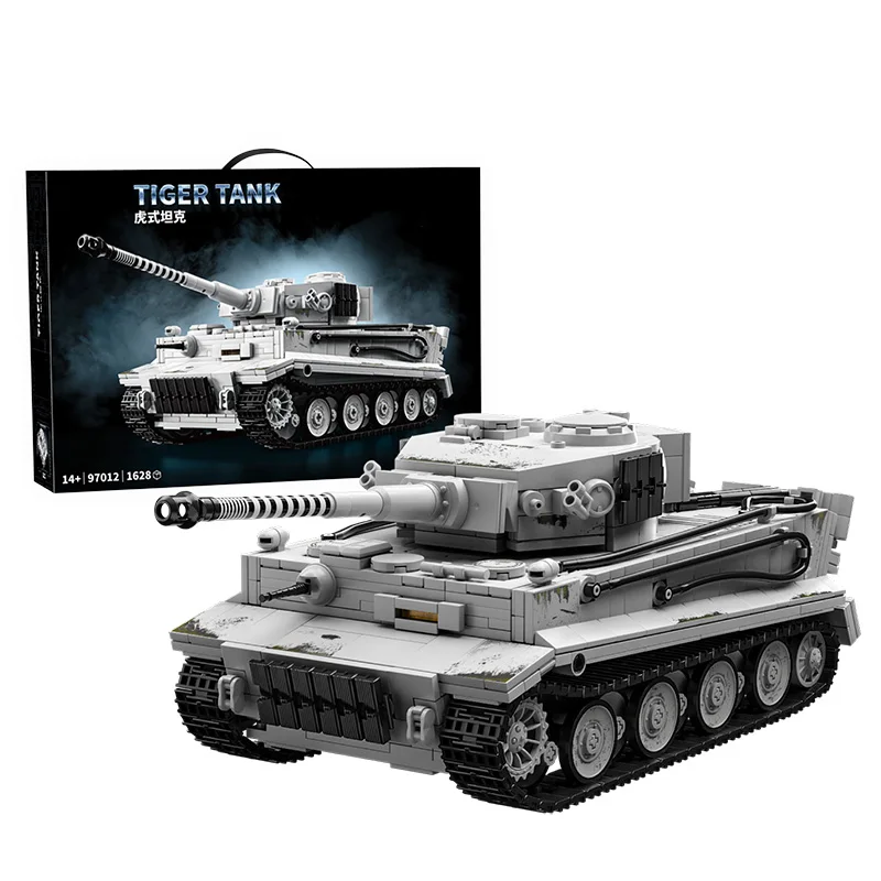(blanco) Tanque Pesado Tiger De Temática Militar, Modelo Para Armar A Escala 1:28, Juego De Bloques De Construcción De La Segunda Guerra Mundial.