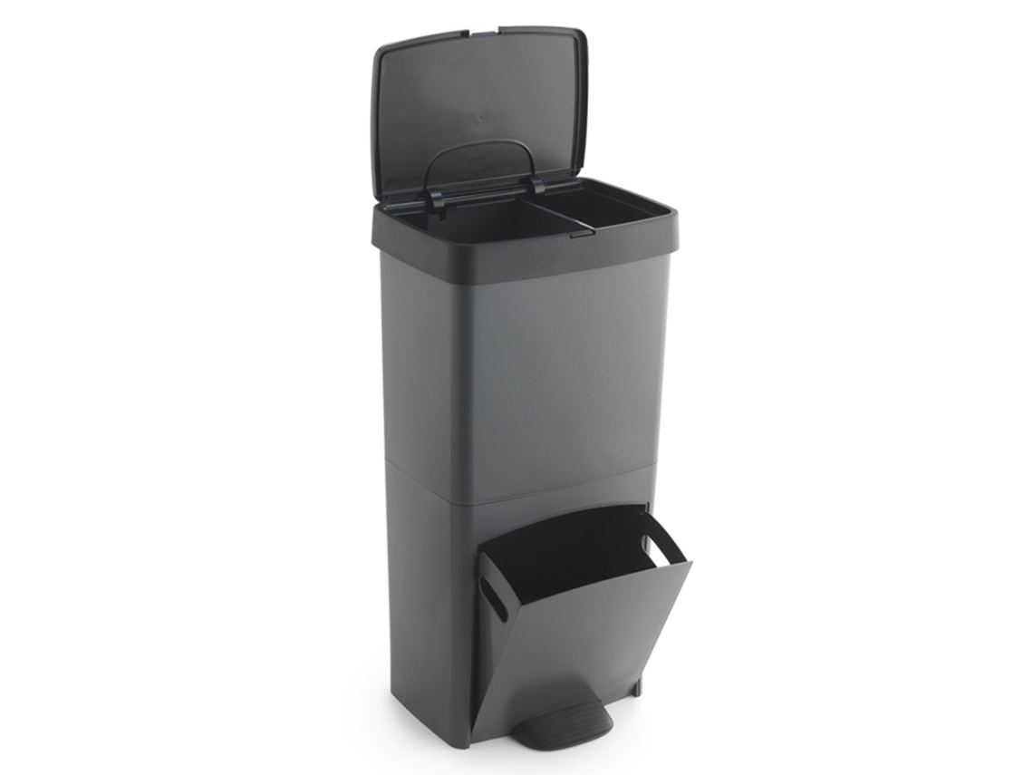 Cubo de Basura Vertical WELLHOME 70L de 2 Compartimentos (40L 30L)