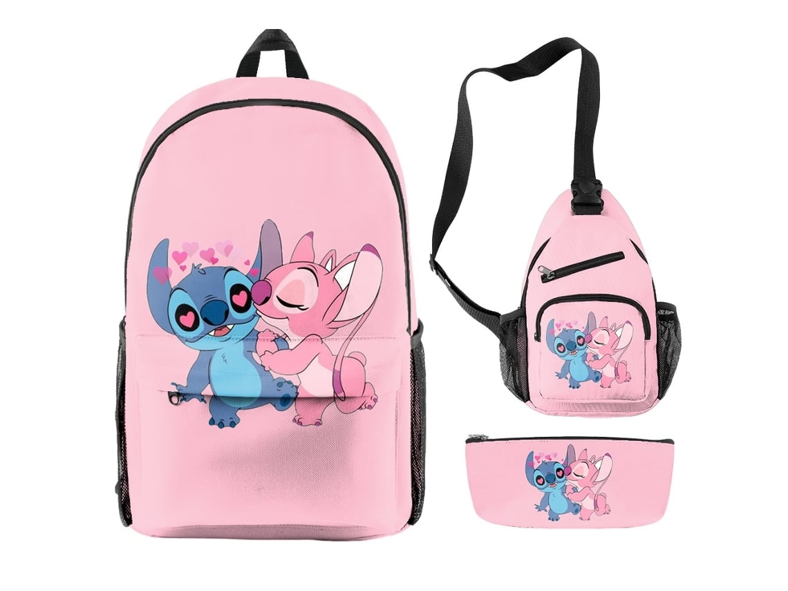 Mochila rosa de tres piezas para estudiantes, ideal para niños, educativa, duradera, perfecta para niños, educativa, divertida, segura STELASPLEN