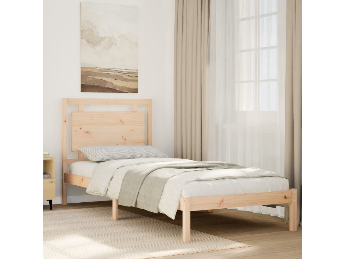 Cama Extralarga Sin Colchón Madera Maciza 100x220 Cm