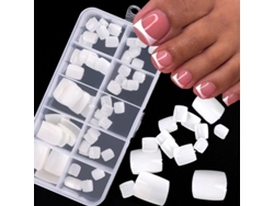 100 Uñas Postizas Cuadradas De Acrílico Blanco Natural Para Decoración De Uñas.