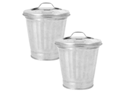 Salón Papelera Pequeña De Hierro Galvanizado