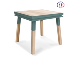 Mesa de Comedor Cuadrada MON PETIT MEUBLE FRANÇAIS con 1 Cajón (Azul Frehel - Madera - 80 x 75 x 80 cm)