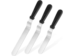 Pata De Bolo De 3 Peças - 18/0 Aço Inoxidável - 3 X 15/20/25 Cm (preto)