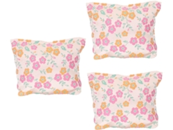 Conjunto De 3 Nécessaires Portáteis Para Maquiagem Com Estampa De Flores Em Relevo - Prática Nécessaire De Viagem