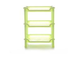 KOFIHETY Estante de Almacenamiento 3 Niveles para Baño o Cocina en Plástico Verde Formato Rectangular