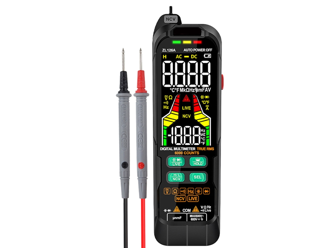Multímetro Digital Profesional True Rms Para Medir Voltaje Ca/cc, Capacitancia Y Temperatura Zl126/128