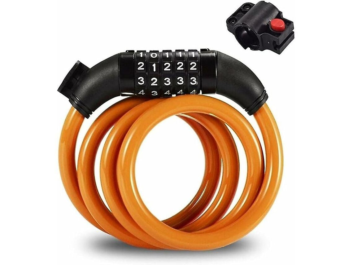 Cadeado de cabo espiral Omni-5 com 5 dígitos para bicicletas, scooters e equipamentos de atividades ao ar livre, 1,2 m
