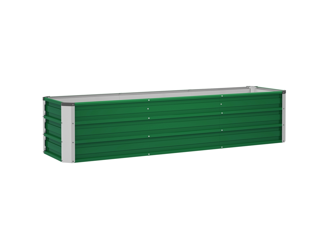 Macetero Elevado De Acero De 183x47x40cm, Color Verde, Con Guantes Para Verduras.