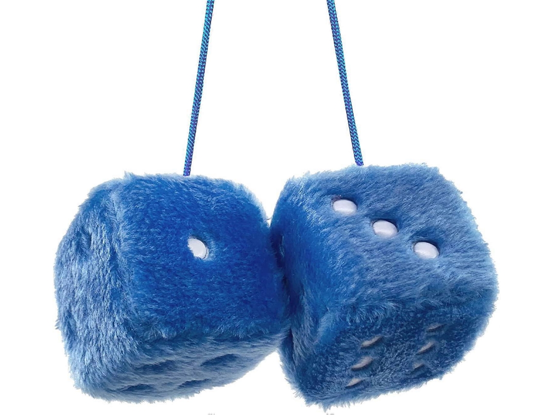 Espejos colgantes cuadrados retro y dados de peluche para el coche
