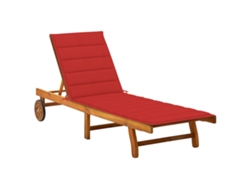 Tumbona de jardín Mueble para patio Asiento de jardín con cojín madera maciza de acacia