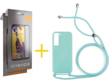 Carcasa + 2 Protectores de Pantalla para Samsung Galaxy S22 Plus 5G SKYHE Azul Claro