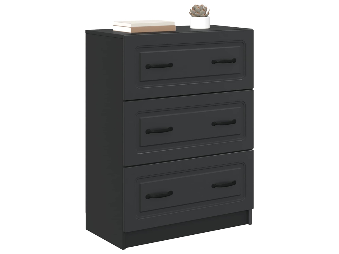 Maison Exclusive - Cajonera Negro 66 X 34,5 X 87 Cm Madera De Ingeniería