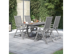 Juego de comedor de jardín de 5 piezas en madera maciza de acacia, DKD Home Decor