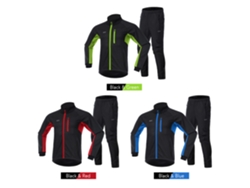 Conjunto De Ropa De Ciclismo De Invierno Para Hombre Con Maillot De Manga Larga Y Pantalones Impermeables Y Cómodos.