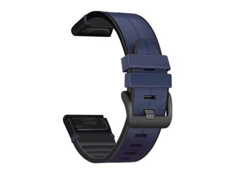 Correa de piel auténtica para Garmin Fenix 7/6/5 - azul medianoche