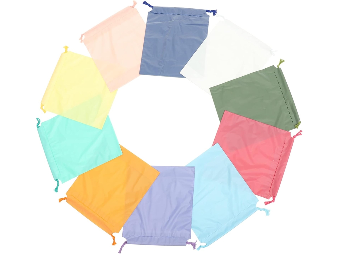 Juego de 10 bolsas grandes impermeables con cordón, bolsas de viaje de plástico, bolsas de almacenamiento con cordón Gokoco