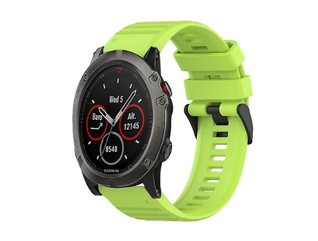 Correa De Reloj Inteligente Para Garmin Fenix 5X Plus, Correa De Silicona Con Textura Horizontal De 26Mm Y Herramienta De Extracción Verde Lima VEN...