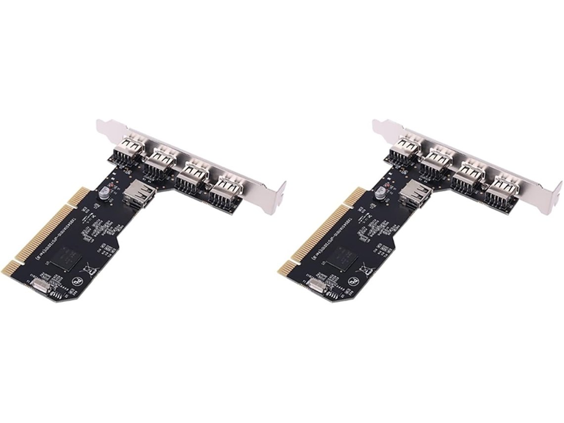 2 Tarjetas De Expansión Pci A Usb 2.0 Para Ordenadores De Sobremesa Con Adaptador De Concentrador De 480 Mbps.