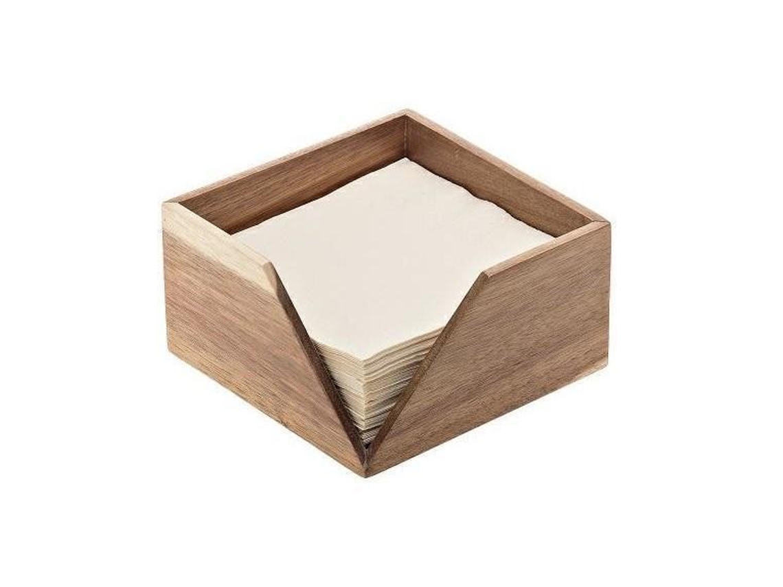 Leone Servilletero En Madera De Acacia 14x14x10 Cm