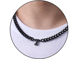 Cadena cubana 2026 con iniciales de la A a la Z, acero inoxidable, 6,5 mm, 45,7 cm + 5 cm, regalo de joyería para hombres, mujeres y niños.
