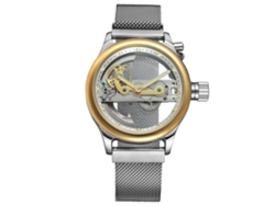 Reloj Automático Masculino De Lujo Forsining Correa Acero Inoxidable Blanco Oro