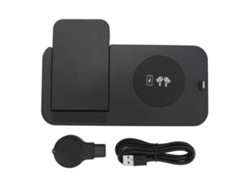 Estación De Carga Inalámbrica Negra, Soporte De Carga Inalámbrica Plegable Rápido Para Ios 15, 14, 13, 12, Pro, Pro Max, Reloj Ios, Auriculares Ios