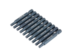Juego De 10 Puntas De Destornillador Hexagonales De Acero S2 De 1/4 De Pulgada (50 Mm) H6.3*50mm*h4