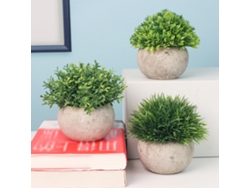 Paquete De 3 Plantas Artificiales, Mini Césped Verde, Macetas Simuladas, Decoración Para El Hogar Y El Jardín, Regalo.