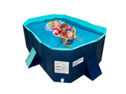 Piscina Plegable 130X90X45cm, Piscina para Niños, Piscina Portátil para Perros, Piscina Desmontable, Irrompible, INDUSTEX
