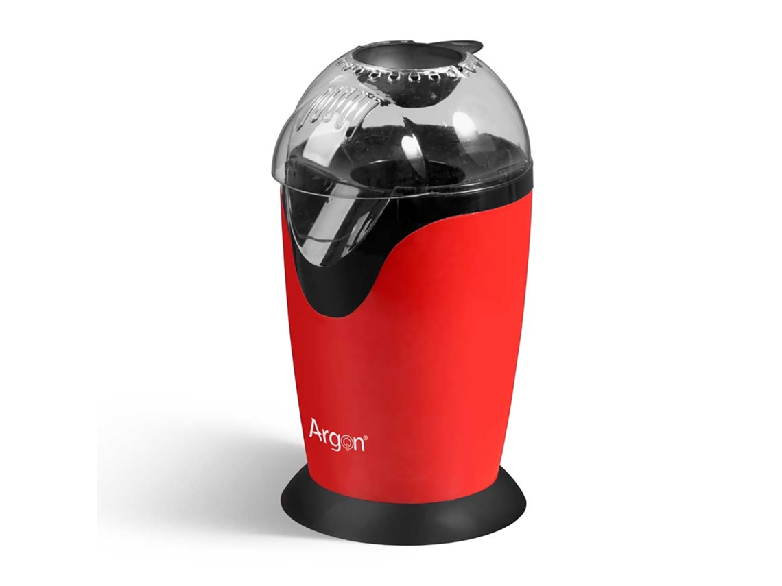 Máquina para hacer palomitas de maíz negra y roja con 1200 W de potencia.