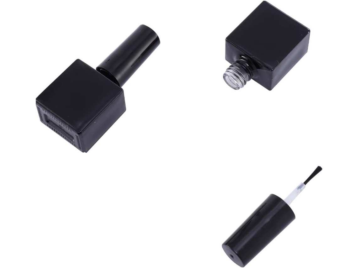 Frascos De Vidro Preto Vazios Ciieeo Com Pincel E Tampa, 10ml, Pacote Com 12 Unidades, Compactos E Fáceis De Usar.