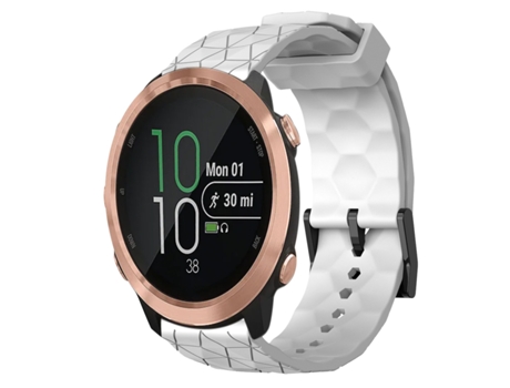 Correa de reloj inteligente para Garmin Forerunner 645 Music 20 mm Patrón de fútbol Correa de reloj de silicona de color sólido (blanco)