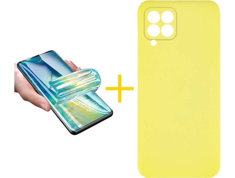 Carcasa + Protector de Pantalla para Huawei P40 Lite SKYHE Amarillo