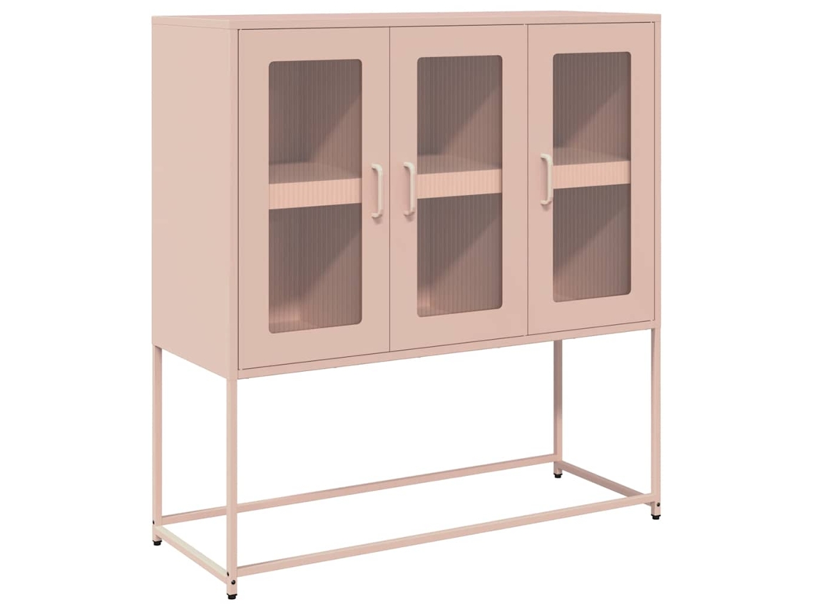 Maison Exclusive - Aparador De Acero Laminado En Frío Rosa 100,5x39x107 Cm