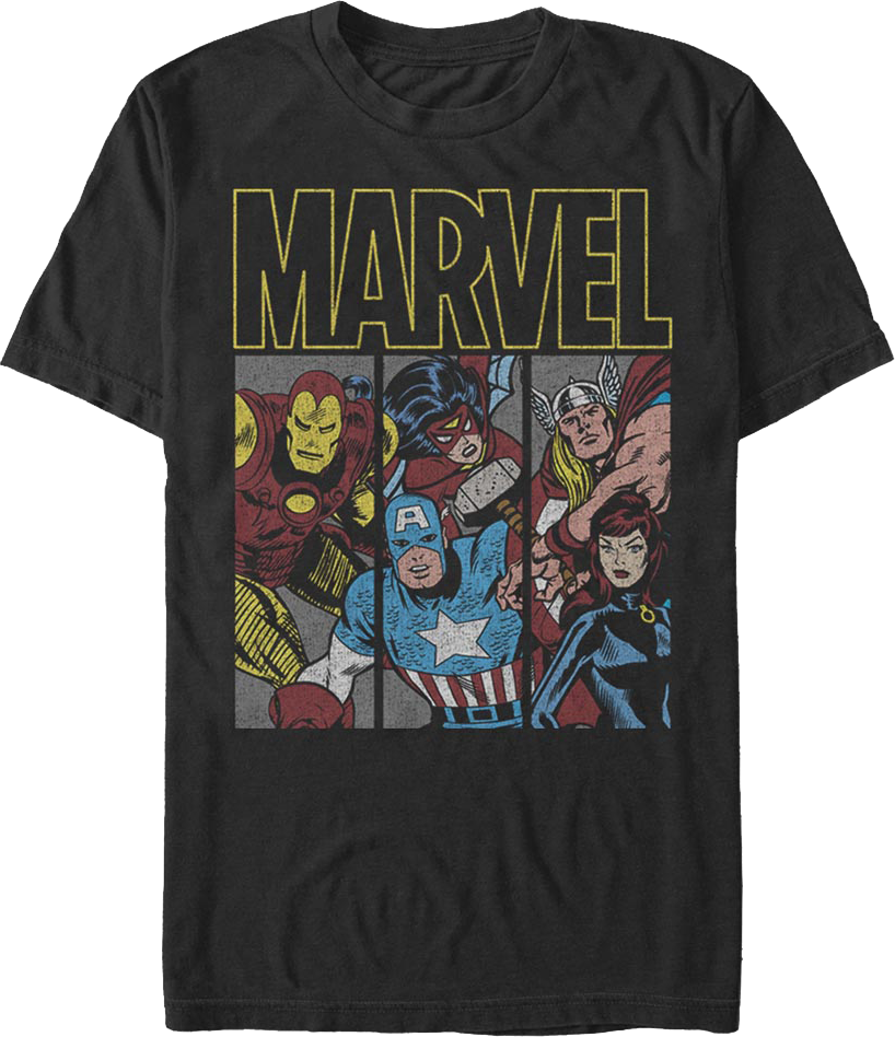 Camiseta de Hombre SUPERHEROMARVEL Avengers Panels Marvel Algodón (2XL)