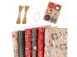 Juego de 6 hojas de papel de regalo navideño Eifson para Navidad, invierno y fiestas, 27,6 x 19,7 pulgadas (02)
