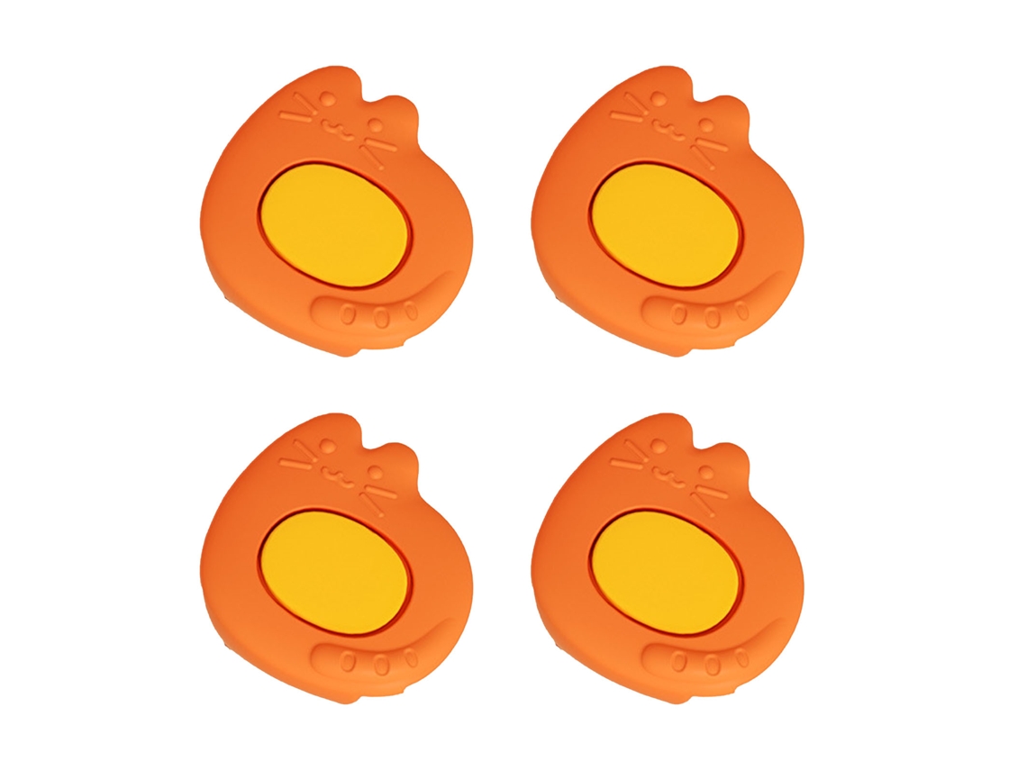 Protectores De Esquinas De Muebles De Silicona Suave, 4 Piezas, Diseño De Dibujos Animados Para Bebés, Color Naranja.