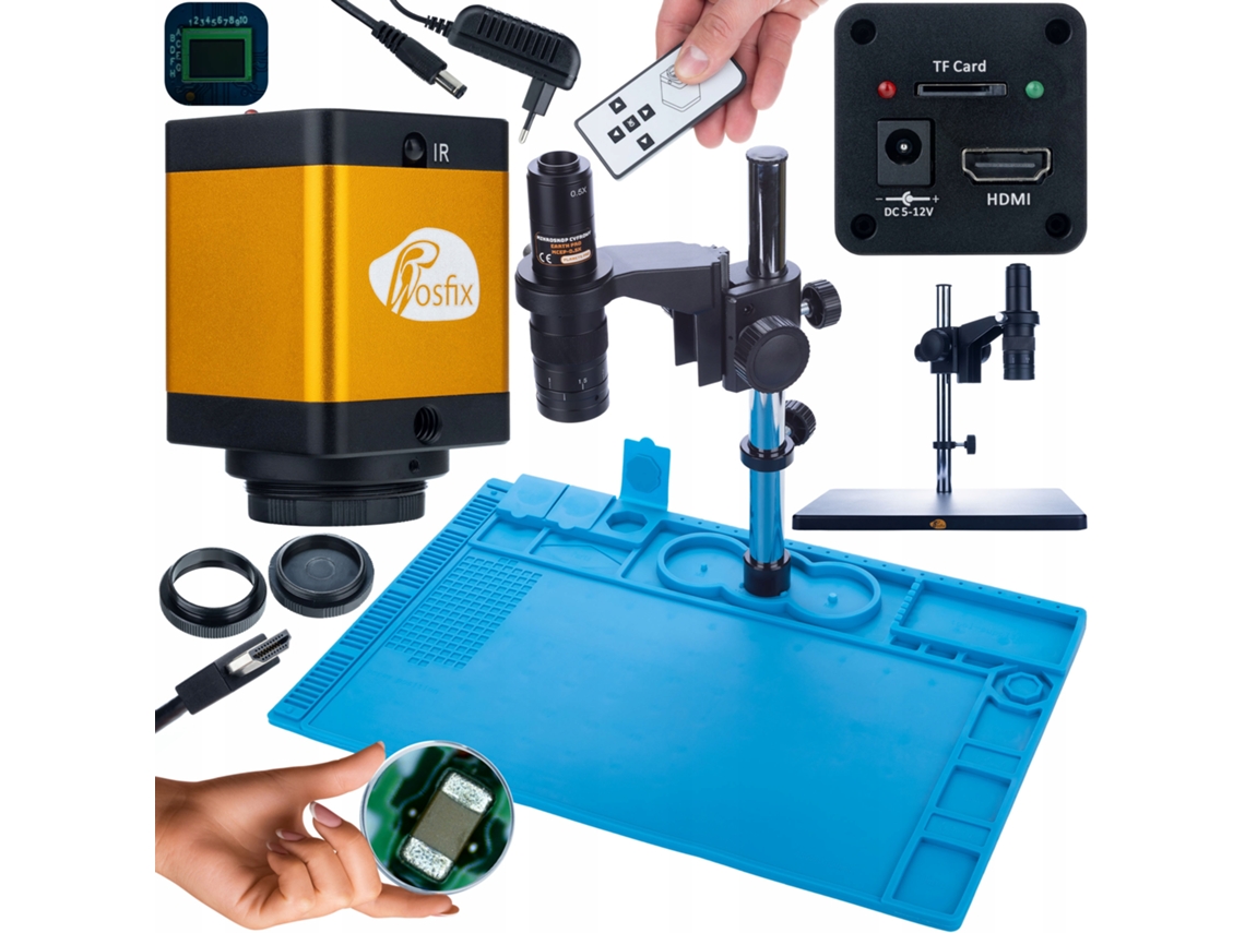 Conjunto de microscopio digital Earth Pro Mcep-0.5x + cámara Pegasus Pro de 12 MP – Alta precisión | HDMI | Base de silicona