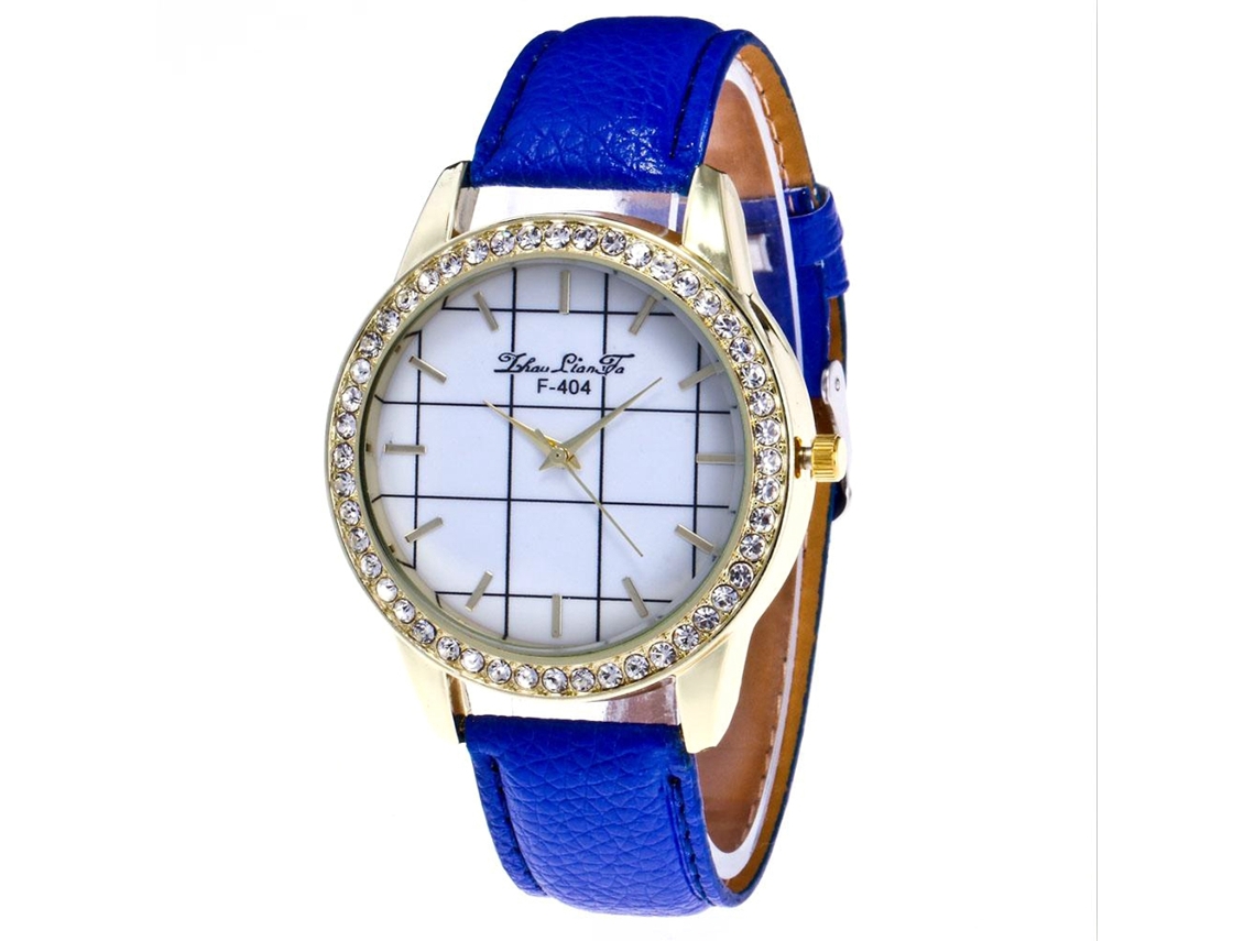 Reloj De Pulsera Casual De Cuarzo Para Mujer Zhoulianfa Con Diamantes De Imitación, Esfera Redonda, Azul Real.