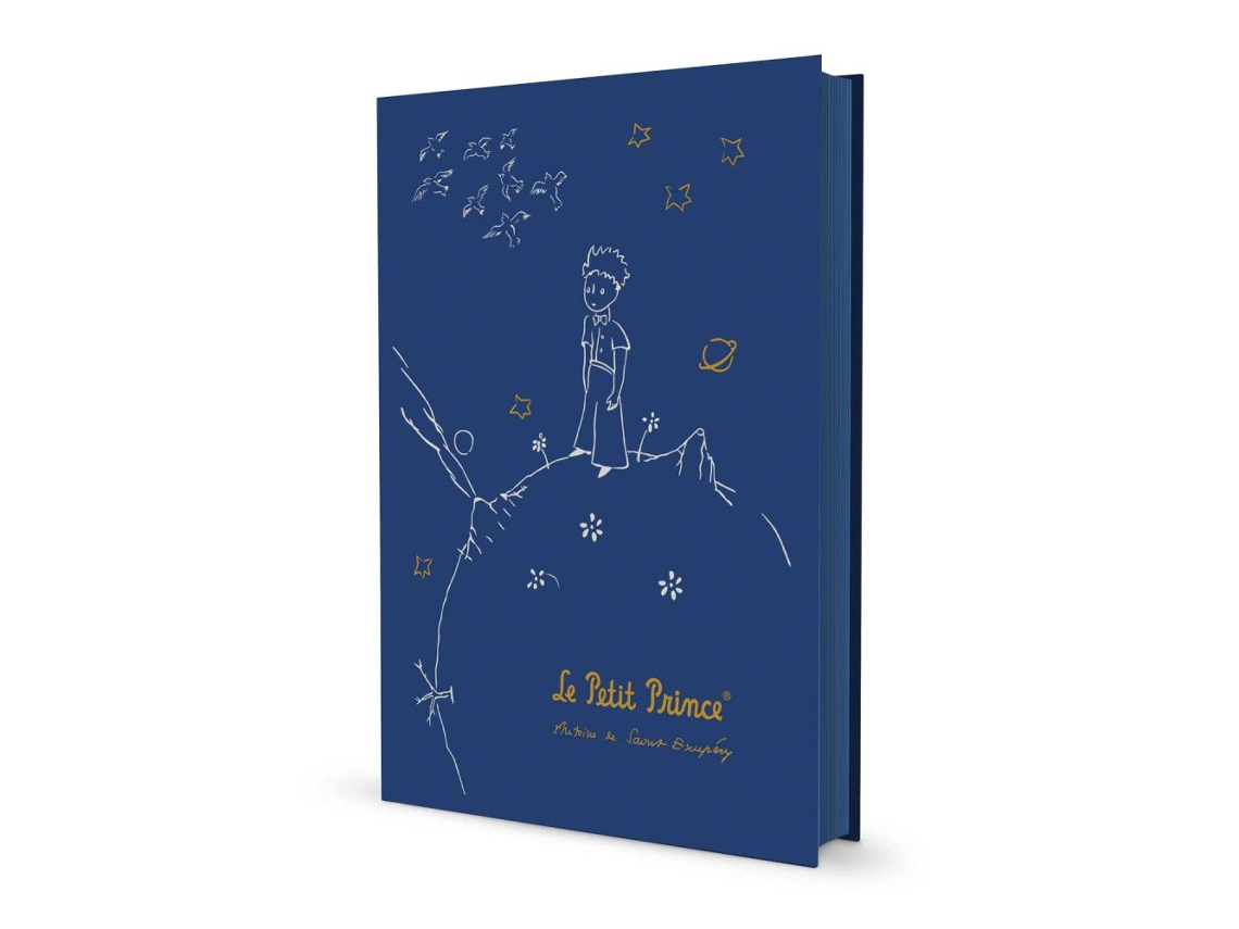 Cuaderno A5, tapa dura, encuadernación cosida, El Principito, formato cuadriculado, 90 páginas, 100 g/m², CPA5001