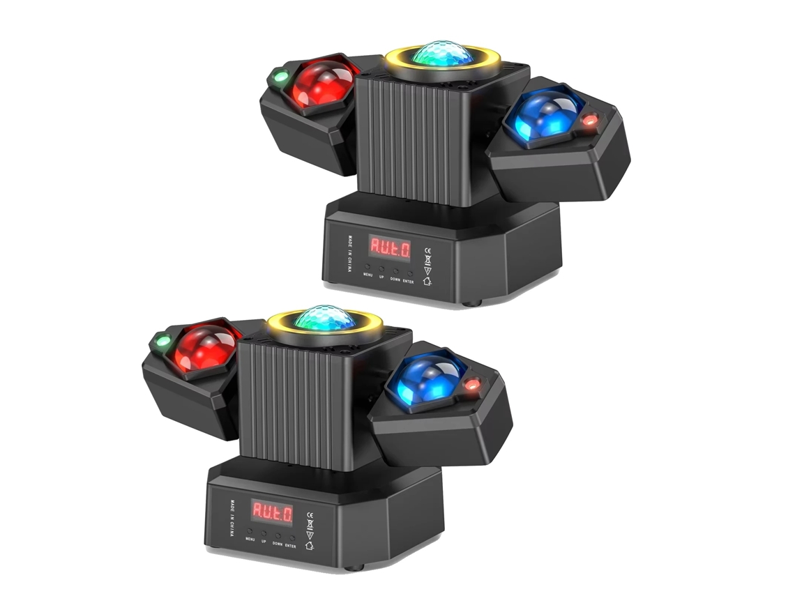 Efecto de iluminación escénica, efectos integrados, control flexible, color negro, enchufe europeo.