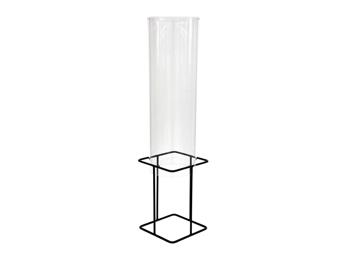Relaxdays Columna Para Peces, H X Ø: 61,5 X 20 Cm, Acrílico Y Metal, Torre Para Estanque, Decoración Transparente/gris