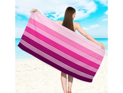 Toalla de playa de microfibra a rayas Yuysan, de alta absorción y secado rápido, 180 x 90 cm, modelo ST425, color rosa degradado.