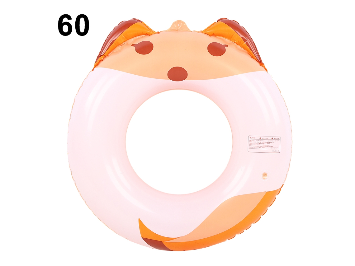 Flotador infantil con forma de zorro de 60 cm, juguete inflable ecológico, libre de PVC y no tóxico para piscinas.